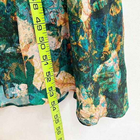 NEW Soft Surroundings Dakota Maxi Dress Long Sleeve Green Floral Boho - LARGE - Picture 9 of 9